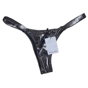 Melissa Simone Micah Elastic Bottom Gun Metal Swim Bottoms Size XL